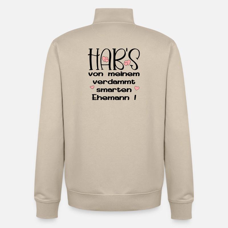 EHEPARTNER SPRÜCHE - SMARTER EHEMANN - HUMOR - Unisex Organic Zip Sweatshirt von Stanley/Stella - Cremebeige