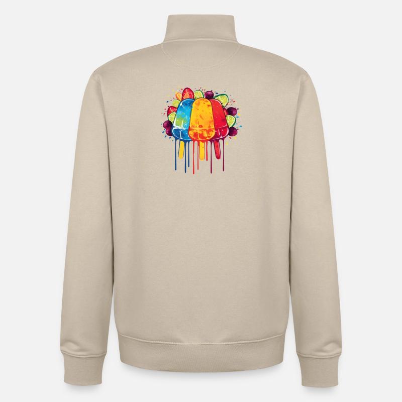 Popsicles - Sweat zippé unisexe en coton bio Stanley/Stella - beige crème