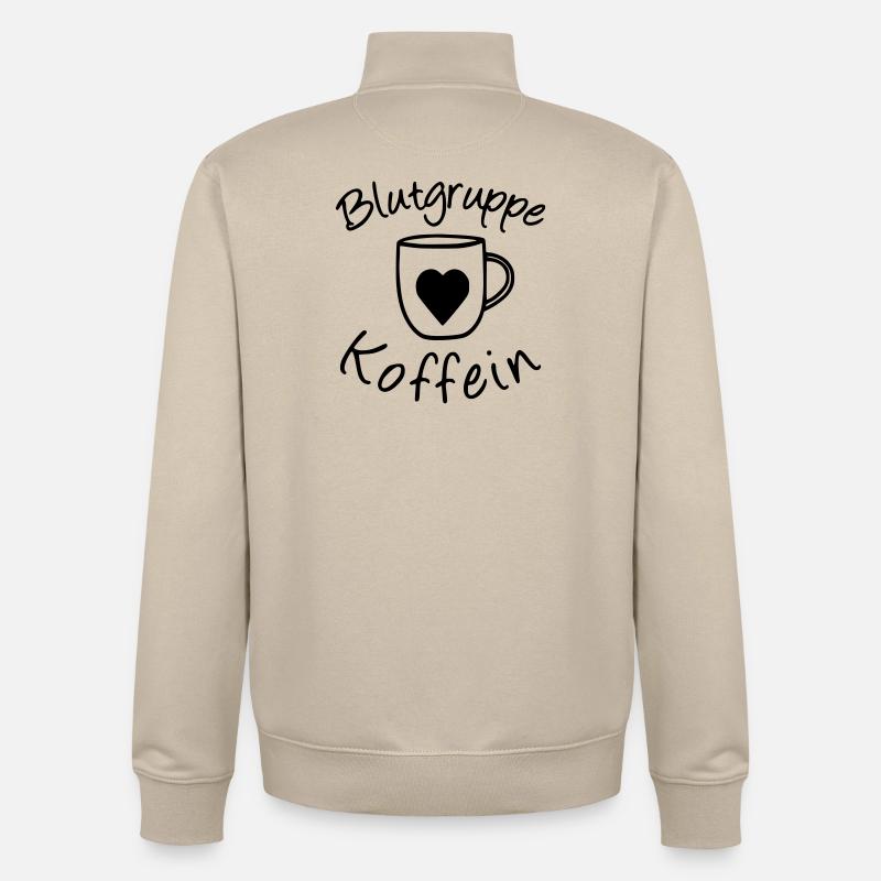 Blutgruppe Koffein - Unisex Organic Zip Sweatshirt von Stanley/Stella - Cremebeige