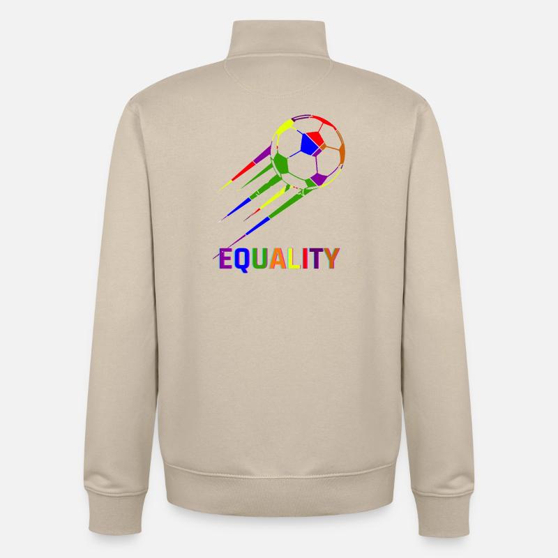 Soccer Rainbow World Cup Equality - Unisex Organic Zip Sweatshirt by Stanley/Stella - desert dust