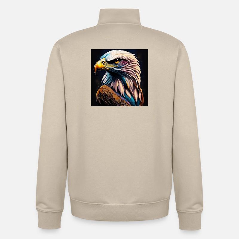 Aigle - Sweat zippé unisexe en coton bio Stanley/Stella - beige crème