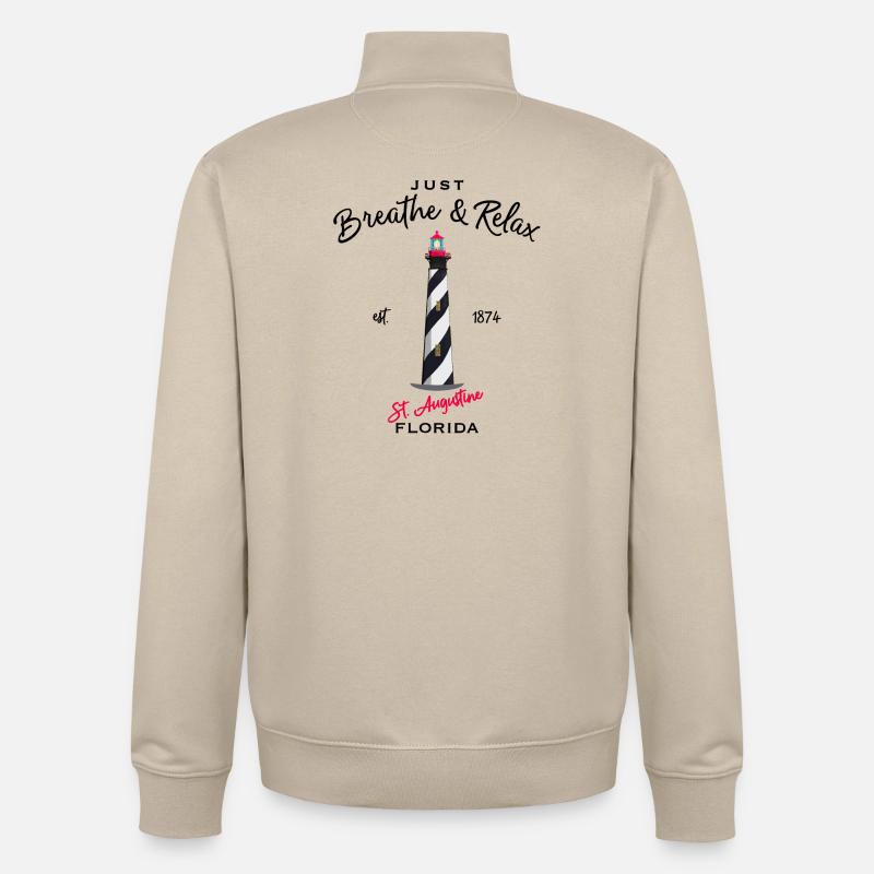 Florida, Leuchtturm St. Augustine - Unisex Organic Zip Sweatshirt von Stanley/Stella - Cremebeige