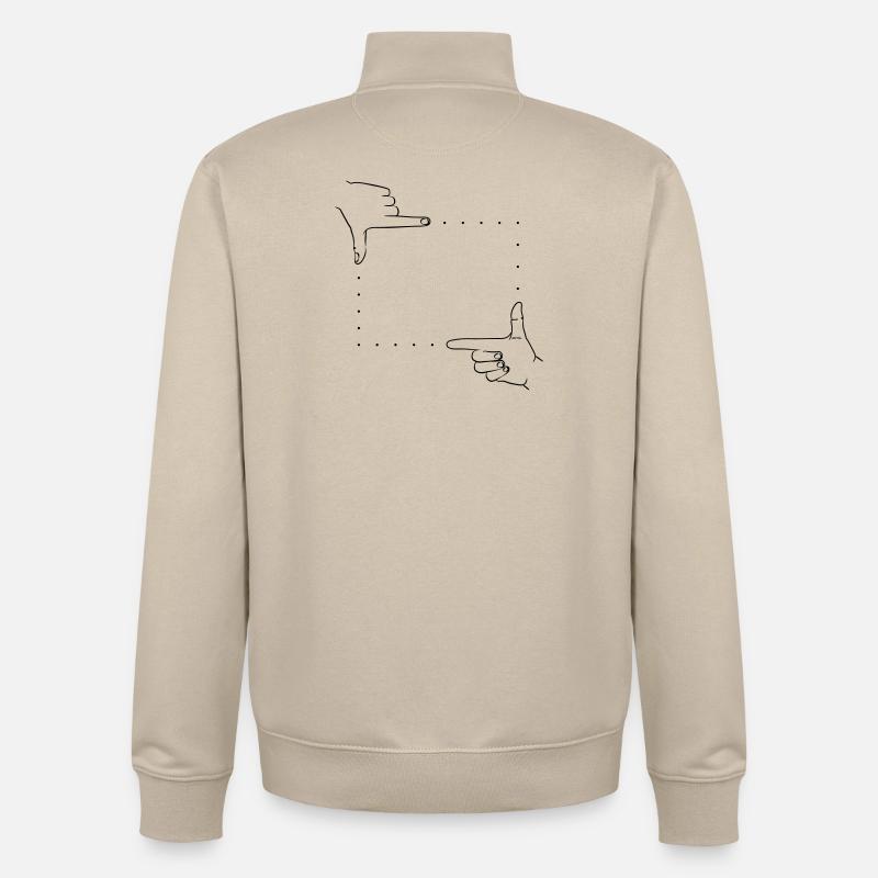 Handzeichen Bildausschnitt - Unisex Organic Zip Sweatshirt von Stanley/Stella - Cremebeige