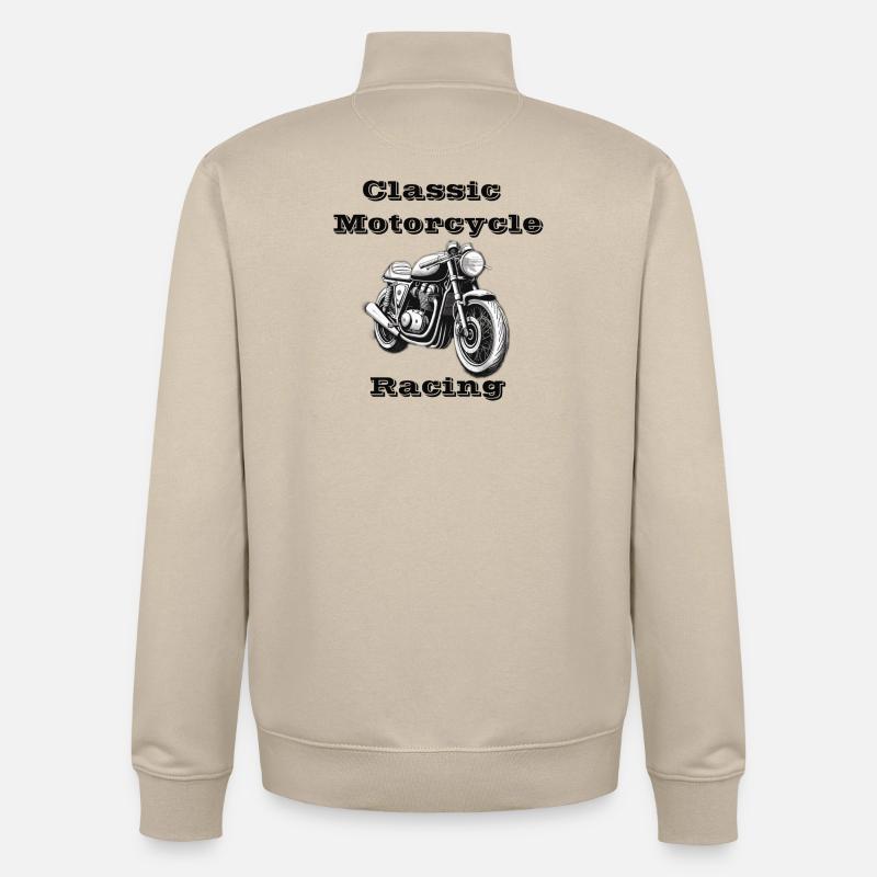 Course de moto classique - Sweat zippé unisexe en coton bio Stanley/Stella - beige crème