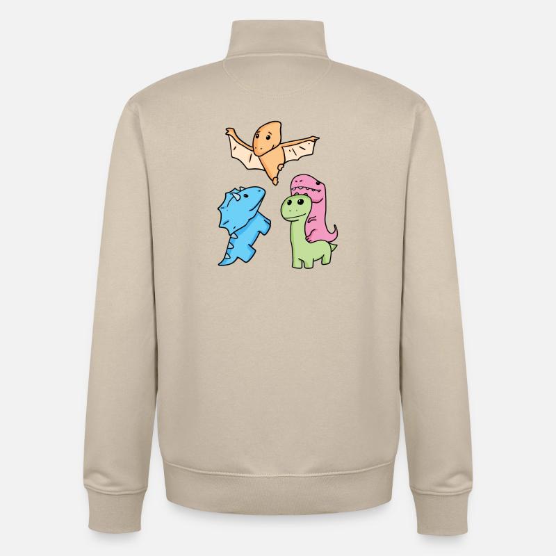 Dinosaurier - Unisex Organic Zip Sweatshirt von Stanley/Stella - Cremebeige