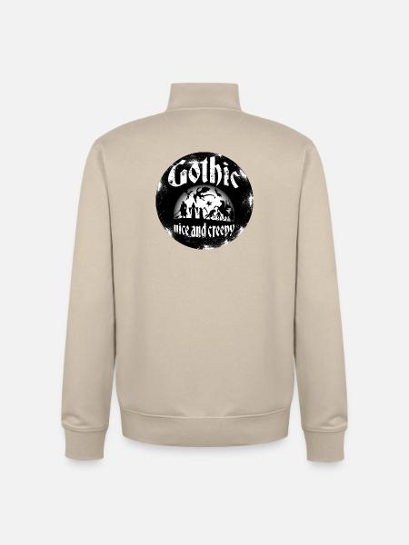 Turn monsters and ghosts into friends. - Unisex Organic Zip Sweatshirt by Stanley/Stella - desert dust