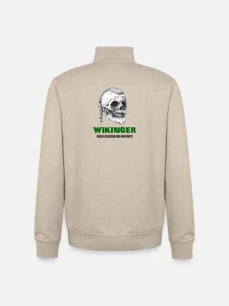 Wikinger Totenkopf Design - Unisex Organic Zip Sweatshirt von Stanley/Stella - Cremebeige