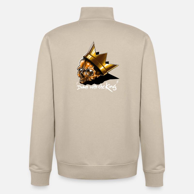 Down with the King - Unisex Organic Zip Sweatshirt von Stanley/Stella - Cremebeige