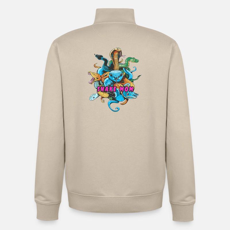 Schlangen Mutter - Unisex Organic Zip Sweatshirt von Stanley/Stella - Cremebeige