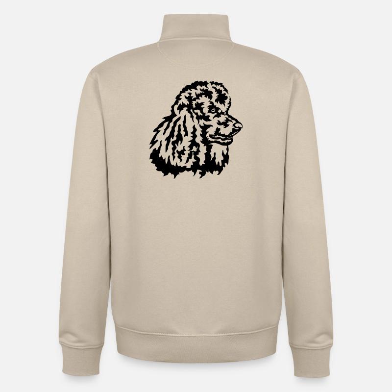 Grosse tête de caniche - Sweat zippé unisexe en coton bio Stanley/Stella - beige crème