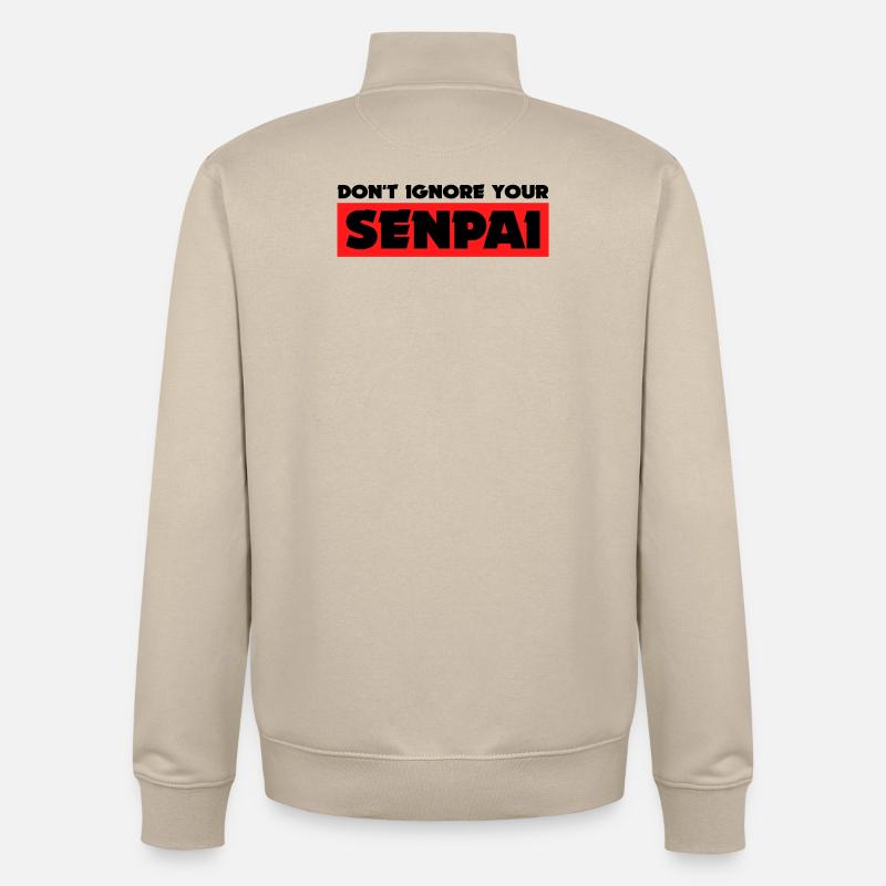 Anime Senpai Manga Déclaration Animation Mangastyle - Sweat zippé unisexe en coton bio Stanley/Stella - beige crème