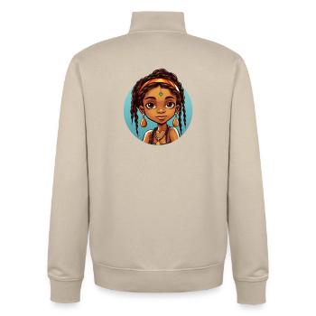 Afro Schwarz Kind Junge Mädchen Ethno Geschenkidee - Unisex Organic Zip Sweatshirt von Stanley/Stella - Cremebeige - Hinten - AI Model Male 185 dark (185cm)