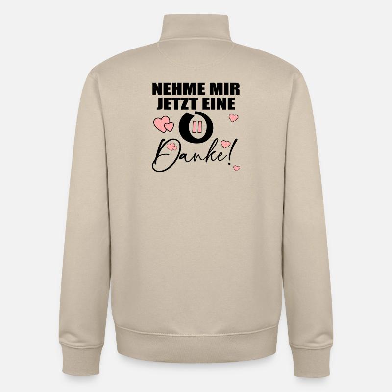 PAUSE - DANKE SPRÜCHE - Unisex Organic Zip Sweatshirt von Stanley/Stella - Cremebeige