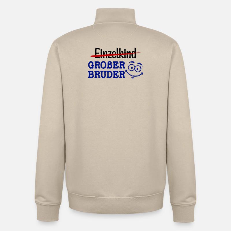 Großer Bruder Statement Einzelkind Geschwister - Unisex Organic Zip Sweatshirt von Stanley/Stella - Cremebeige