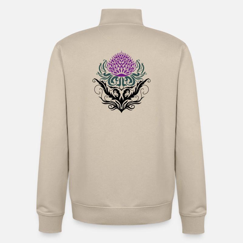 Distel lila Thistle - Unisex Organic Zip Sweatshirt von Stanley/Stella - Cremebeige