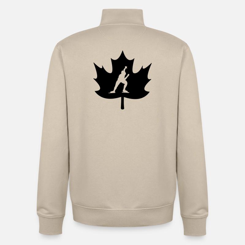 Canada maple leaf skating logo - Unisex Organic Zip Sweatshirt by Stanley/Stella - desert dust