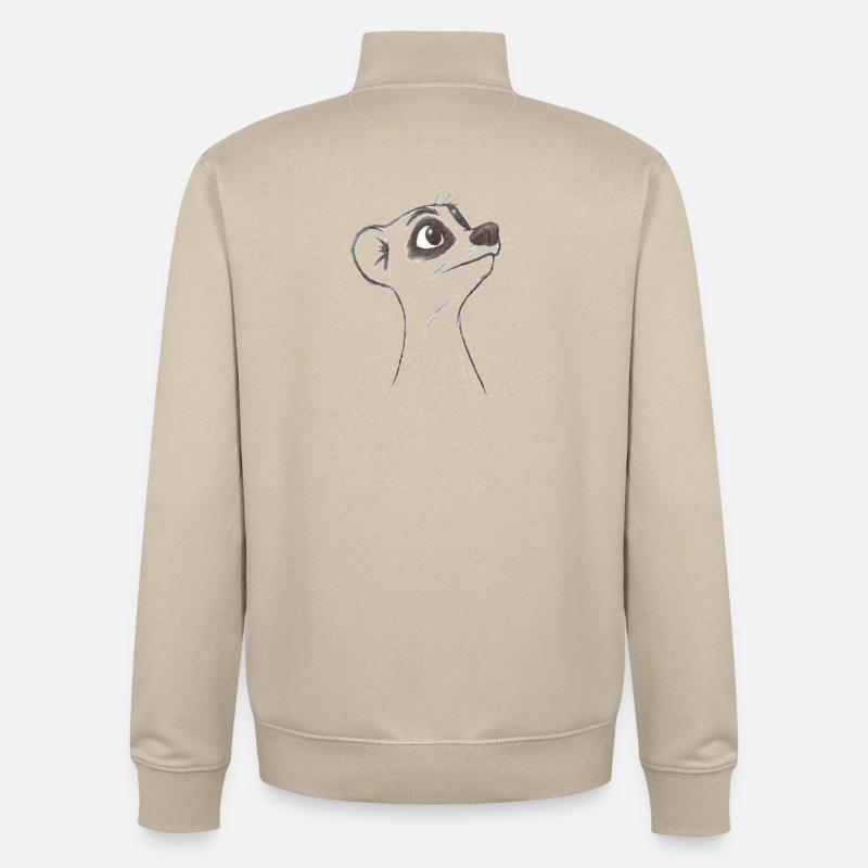 fragendes Erdmännchen - Unisex Organic Zip Sweatshirt von Stanley/Stella - Cremebeige