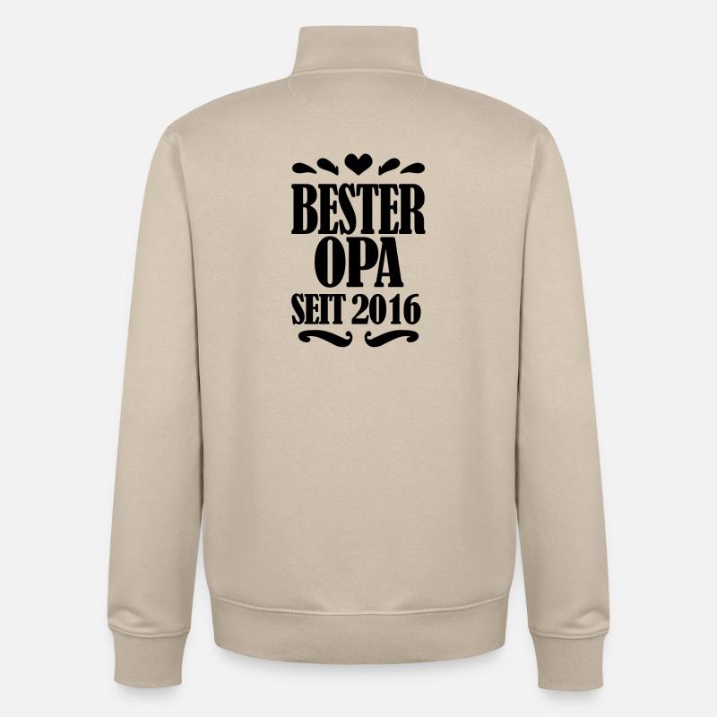 Bester Opa seit 2016 - Opa Geschenkidee - Unisex Organic Zip Sweatshirt von Stanley/Stella - Cremebeige