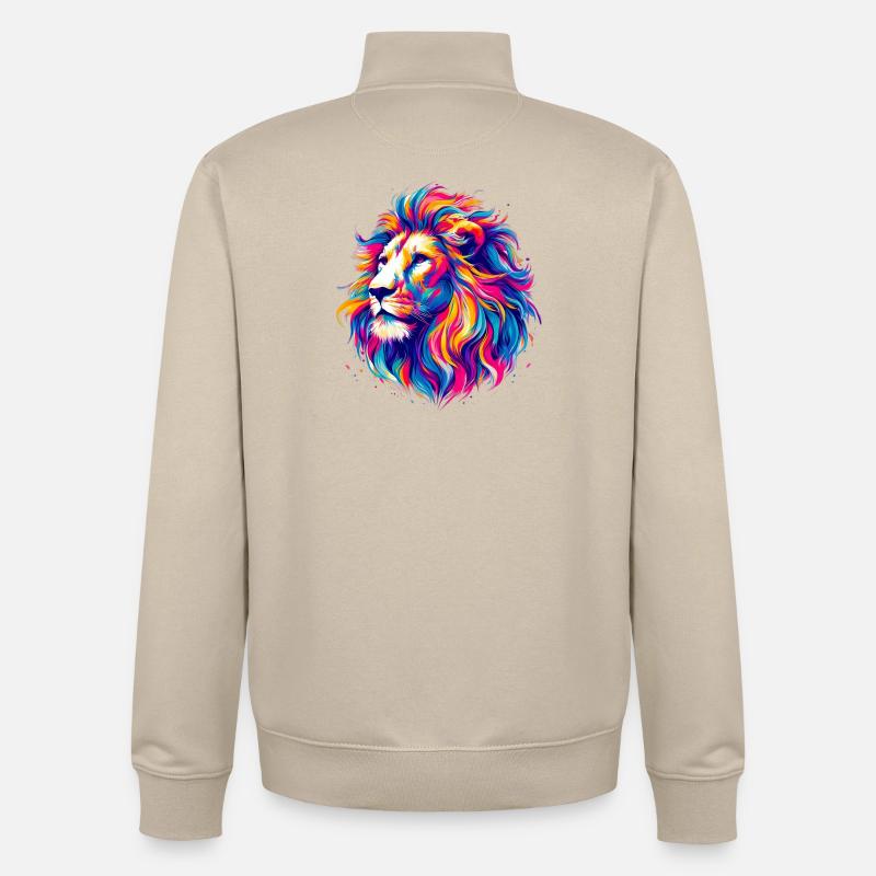 Lion - Sweat zippé unisexe en coton bio Stanley/Stella - beige crème