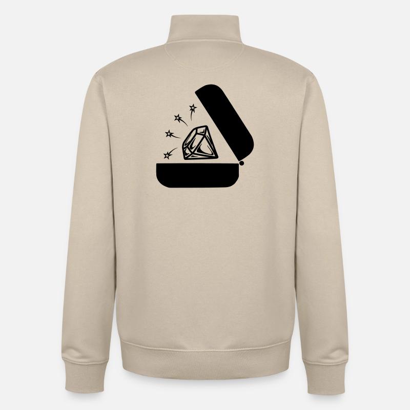 Diamant dans la boîte - Sweat zippé unisexe en coton bio Stanley/Stella - beige crème