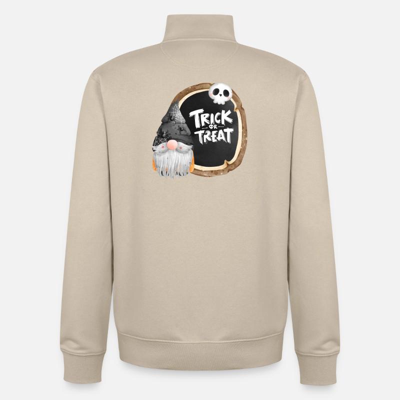Halloween, Süßes oder Saures, Gnom - Unisex Organic Zip Sweatshirt von Stanley/Stella - Cremebeige
