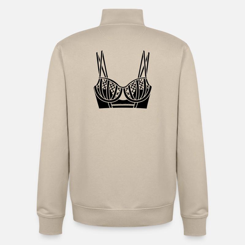 BH-Dessous-Logo für Geschäft oder Verkäufer - Unisex Organic Zip Sweatshirt von Stanley/Stella - Cremebeige