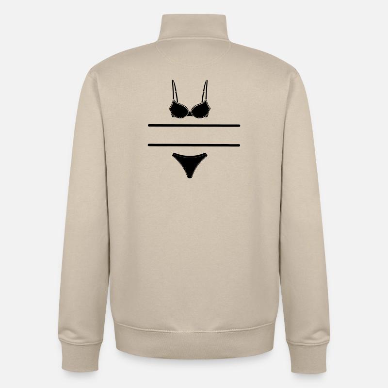Dessous-Logo für Laden- oder Marktstandverkäufer - Unisex Organic Zip Sweatshirt von Stanley/Stella - Cremebeige