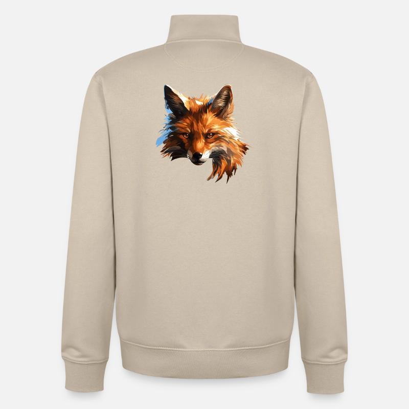 Polygon Fox - Unisex Organic Zip Sweatshirt by Stanley/Stella - desert dust