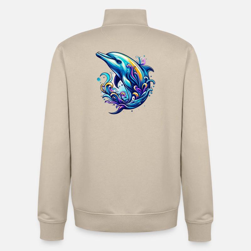 Delfin - Unisex Organic Zip Sweatshirt von Stanley/Stella - Cremebeige
