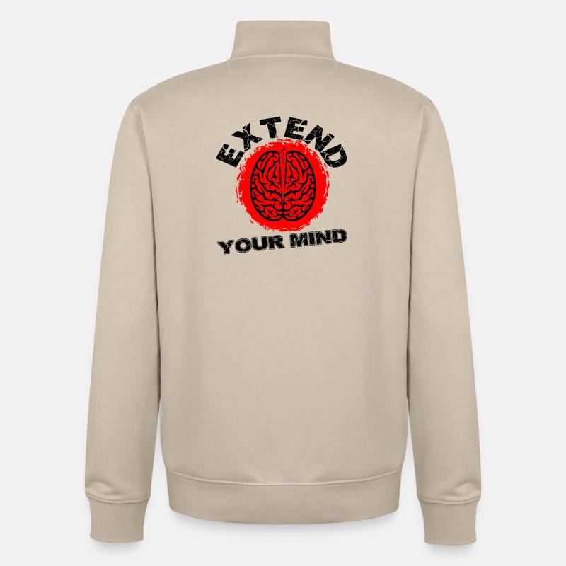 EXTEND YOUR MIND - Sweat zippé unisexe en coton bio Stanley/Stella - beige crème