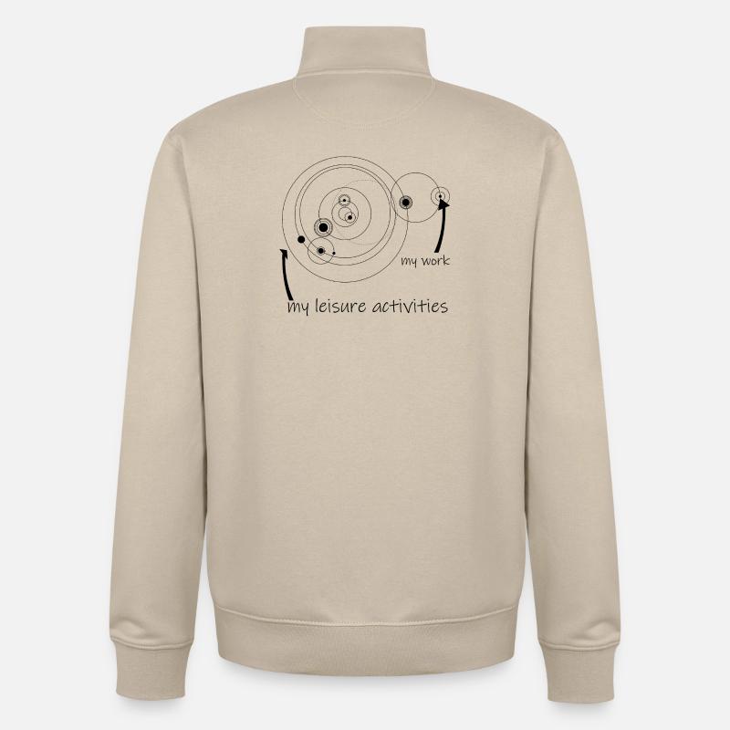 life & work circles (black) - Unisex Organic Zip Sweatshirt von Stanley/Stella - Cremebeige