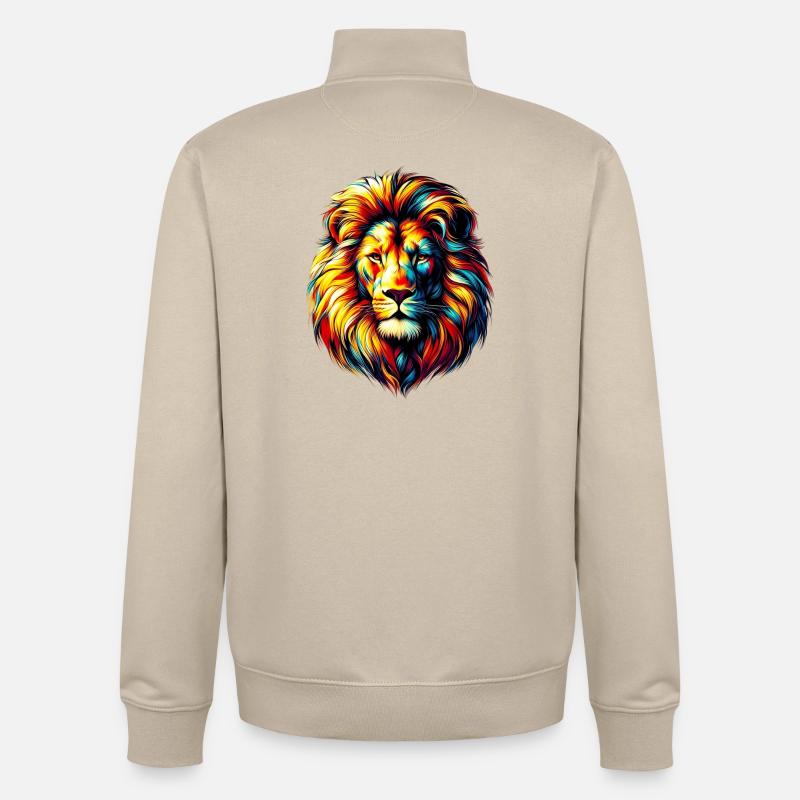 Lion - Sweat zippé unisexe en coton bio Stanley/Stella - beige crème