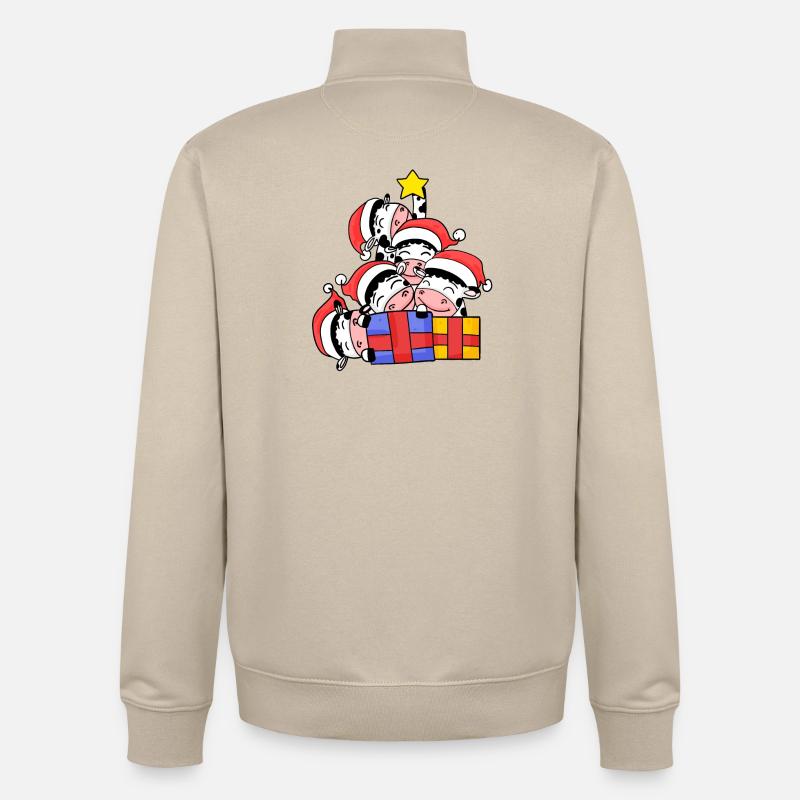 Arbre de Noël Arbre de Noël - Sweat zippé unisexe en coton bio Stanley/Stella - beige crème