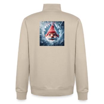 Gnome regardant à travers la glace - Sweat zippé unisexe en coton bio Stanley/Stella - beige crème - Dos - AI Model Male 185 dark (185cm)