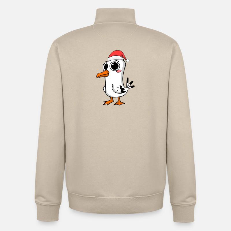 Seagull Christmas - Unisex Organic Zip Sweatshirt by Stanley/Stella - desert dust