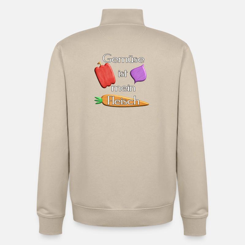 Gemüse - Gemüse ist mein Fleisch - weiß - Unisex Organic Zip Sweatshirt von Stanley/Stella - Cremebeige