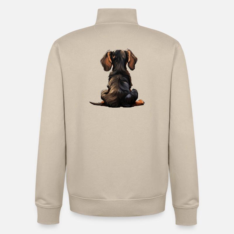 Teckel - Sweat zippé unisexe en coton bio Stanley/Stella - beige crème