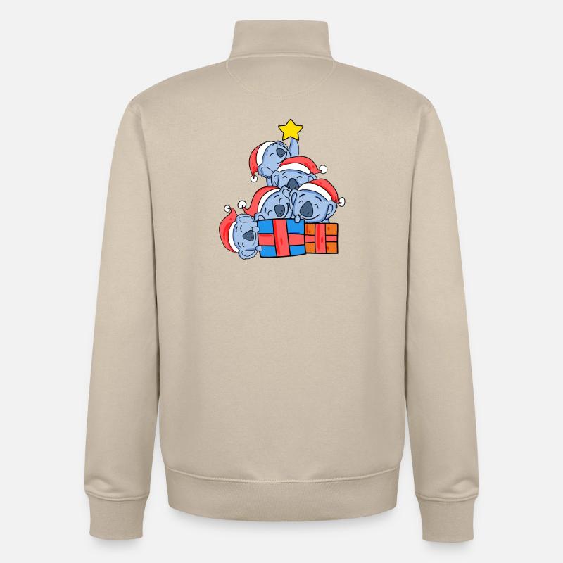 Koala sapin de Noël Noël - Sweat zippé unisexe en coton bio Stanley/Stella - beige crème