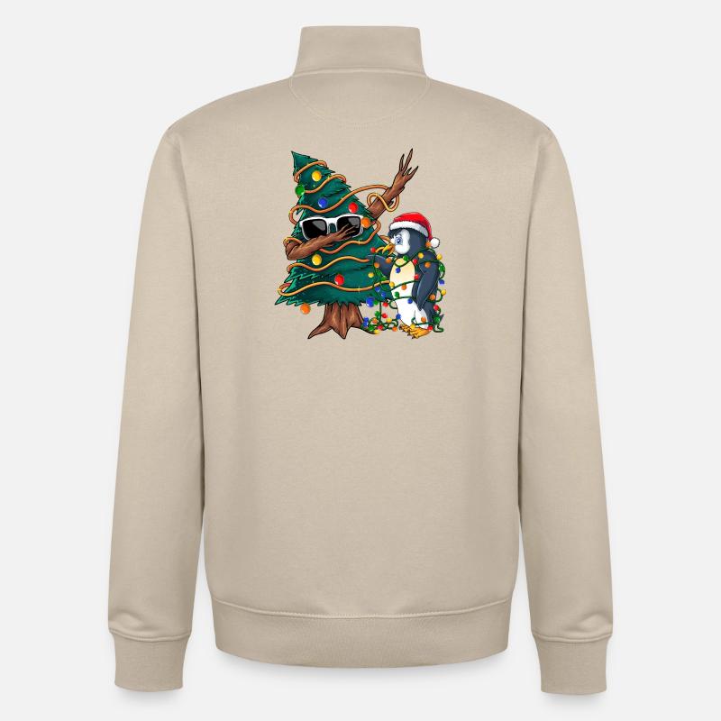 Dapping Tannenbaum -Dapping Weihnachtspullover - Unisex Organic Zip Sweatshirt von Stanley/Stella - Cremebeige