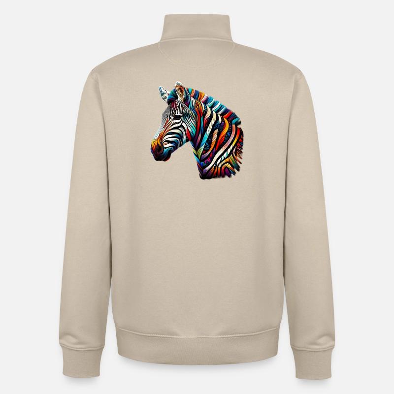Zebra - Unisex Organic Zip Sweatshirt by Stanley/Stella - desert dust