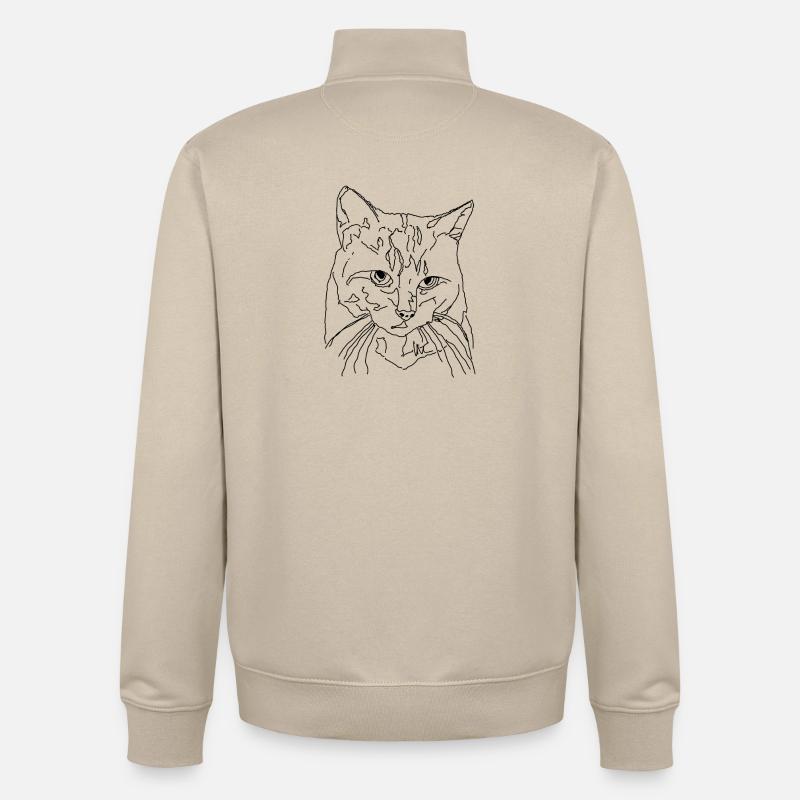 Chat - Sweat zippé unisexe en coton bio Stanley/Stella - beige crème