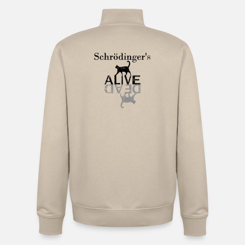 Le chat de Schrödinger - Sweat zippé unisexe en coton bio Stanley/Stella - beige crème