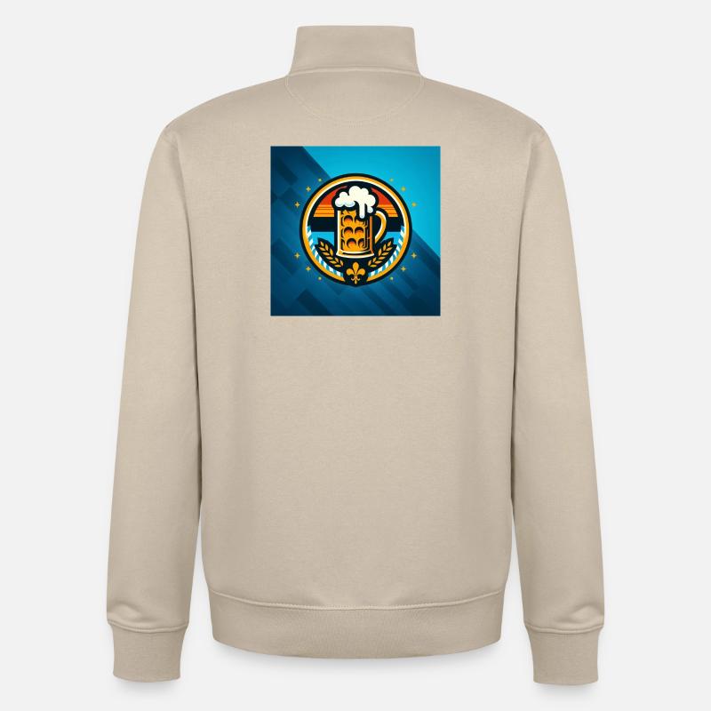Bier Logo 4 - Unisex Organic Zip Sweatshirt von Stanley/Stella - Cremebeige