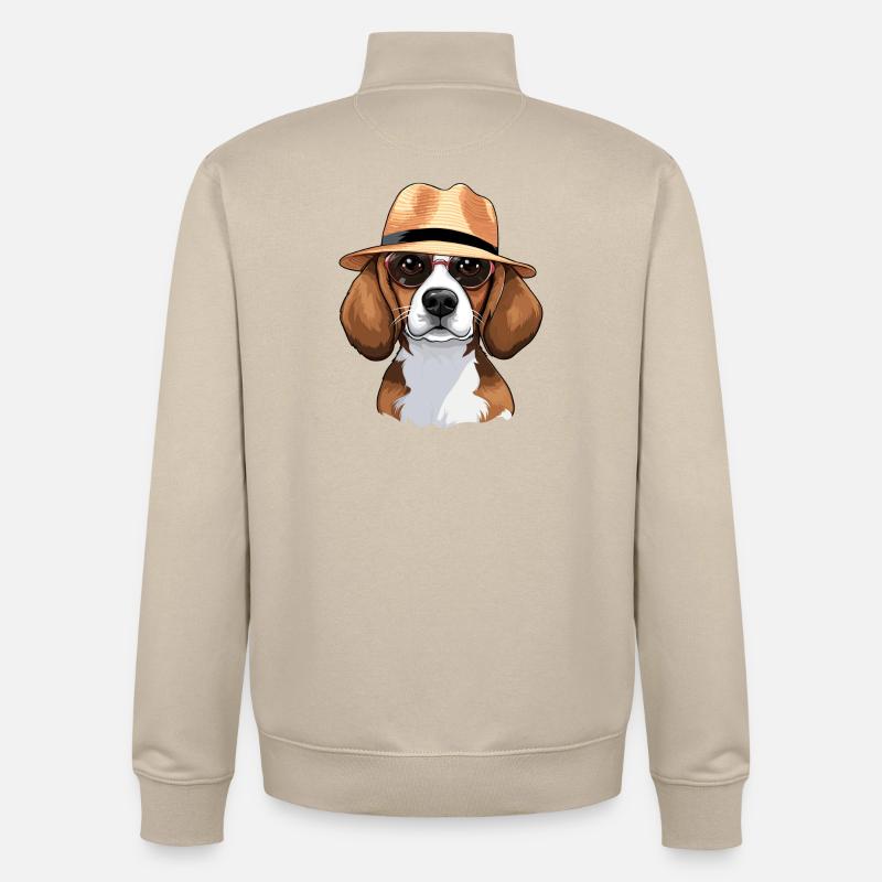 cavalier king charles, beagle, chien - Sweat zippé unisexe en coton bio Stanley/Stella - beige crème
