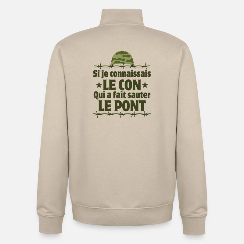 7ème compagnie, septième compagnie, Chaudard - Sweat zippé unisexe en coton bio Stanley/Stella - beige crème