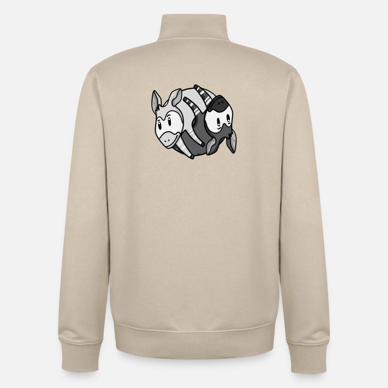 Yin Yang Okapi - Sweat zippé unisexe en coton bio Stanley/Stella - beige crème
