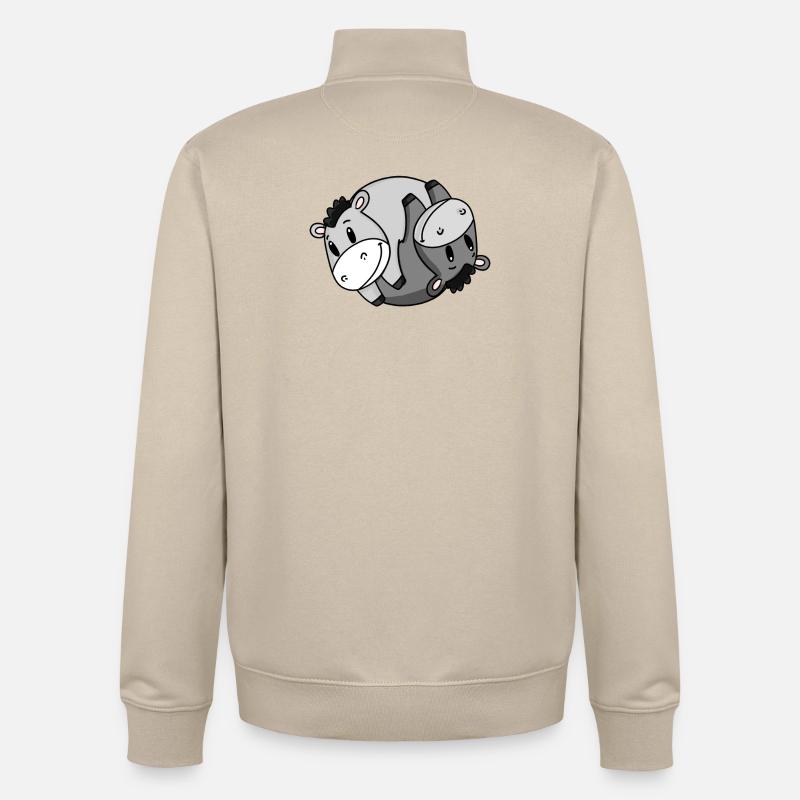 Âne Yin Yang - Sweat zippé unisexe en coton bio Stanley/Stella - beige crème