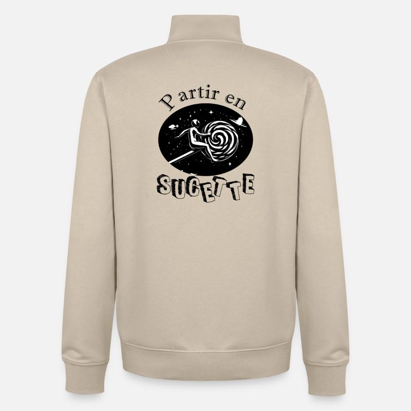 Partir en sucette - Sweat zippé unisexe en coton bio Stanley/Stella - beige crème