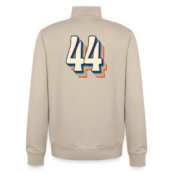 T-Shirt rétro Vintage numéro 44 quarante-quatre - Sweat zippé unisexe en coton bio Stanley/Stella - beige crème - Dos - AI Model Male 185 dark (185cm)