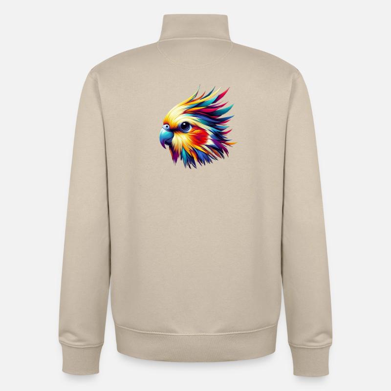 Calopsitte (16) - Sweat zippé unisexe en coton bio Stanley/Stella - beige crème